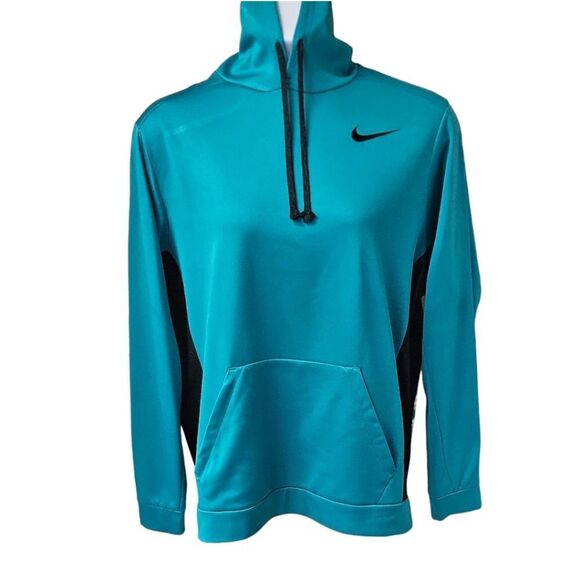 NIKE UNISEX TEAL & BLACK HOODED PULLOVER SWEATSHIRT SIZE XL - Picture 2 of 12